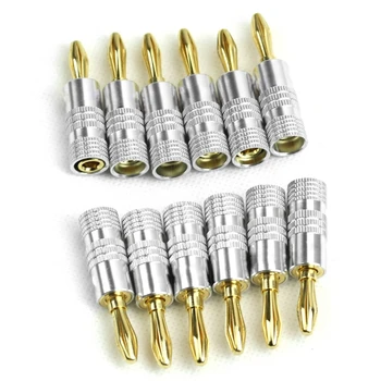 

New 12x Golden Nakamichi Speaker Banana Plug Connector Adapter