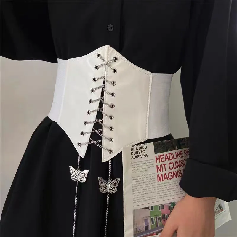 brown belt women 2022 Women's Elastic Leather Belt Body Shaping Luxury design Dress Fashion Wide Tight Corset Girl Cinto Sobretudo Femme Fajas cowgirl belts