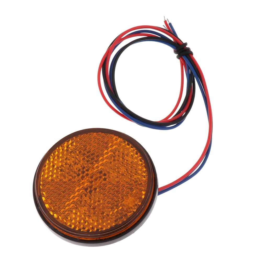 

Round Reflective Taillights LED Turn Signal Light for Car Motorcycle Yellow