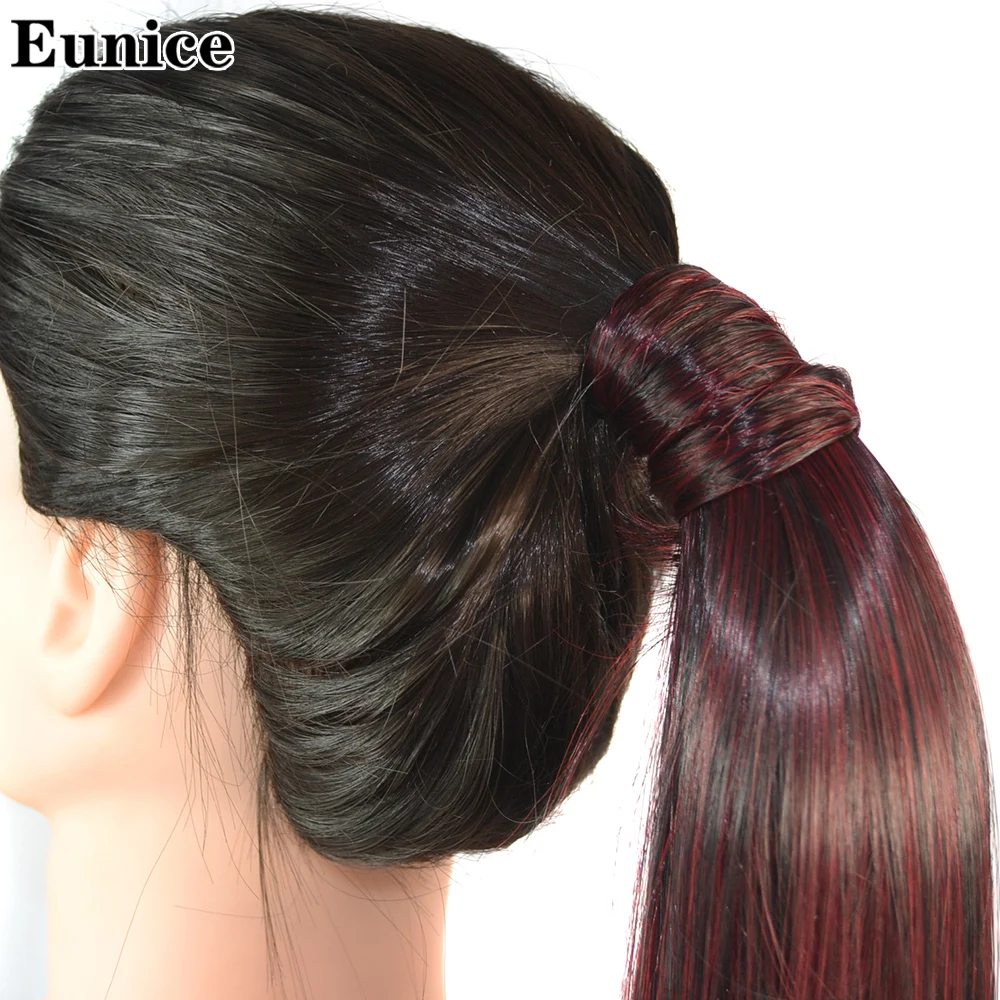 Long Straight Clip In Hair Tail False Hair Ponytail Hairpiece With Hairpins  Synthetic Hair Pony Tail Hair Extensions Eunice Hair