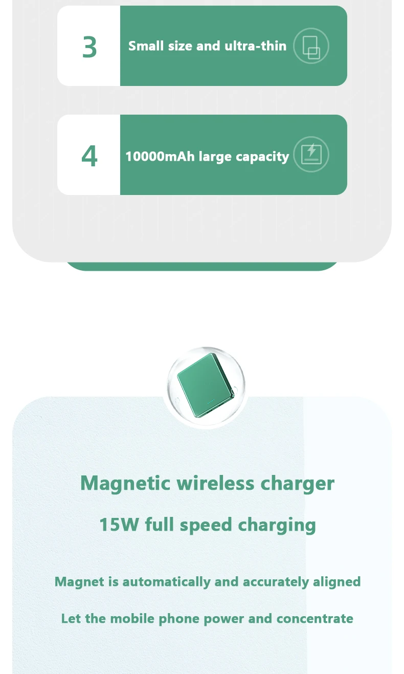 10000mAh Mini For Apple Battery Pack Wireless Magnetic Fast Charger Power Bank For iphone 12 13 Pro Max Mini External powerbank smart power bank