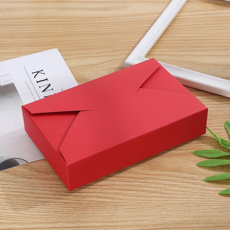 5/10pcs Kraft Paper Gift Box Red/White Candy Chocolate Packing Boxes DIY Handmade Cake Case Wedding Christmas Party Gift Package