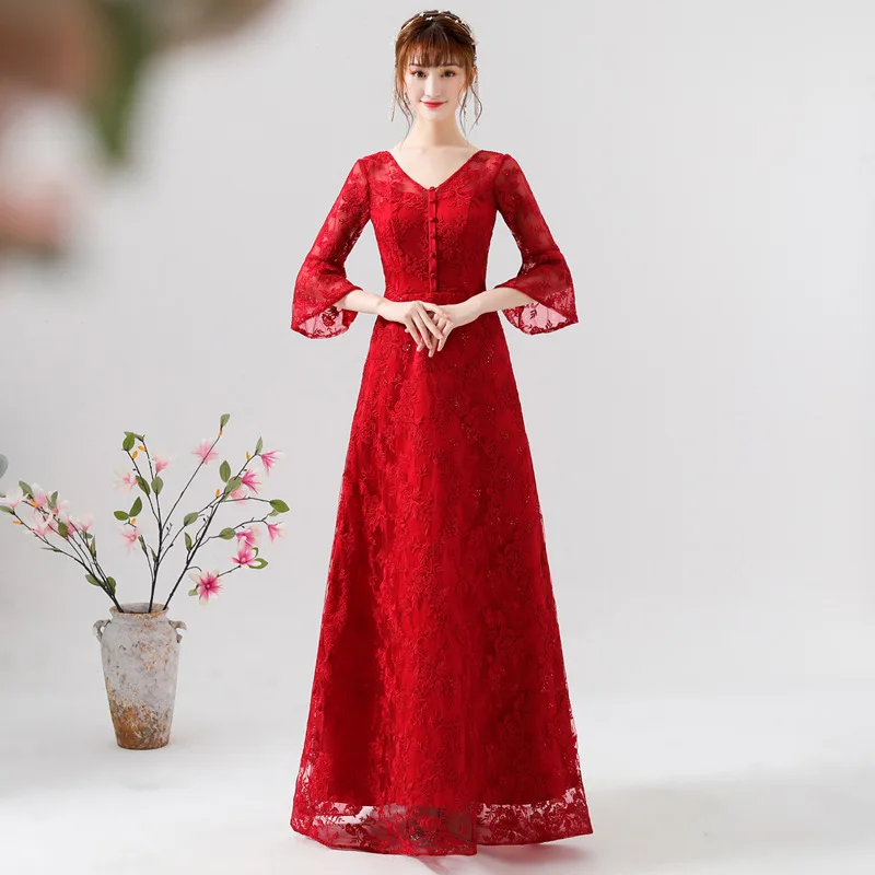 

Vestido De Festa Summer And Autumn Style Pregnant Women Usually Wear Thin Belly Covering Wedding Evening Dress Dress, Female