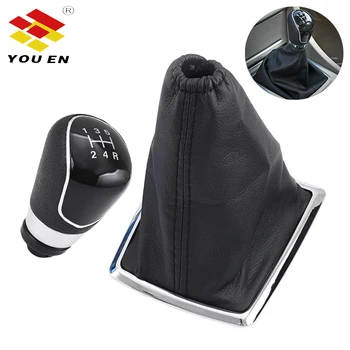 

YOUEN 5 Speed Manual Gear Shift Knob Lever Stick Head Gaiter Boot Cover Case For Ford Focus 2005-2011 Fiesta Mk7 Kuga C-max