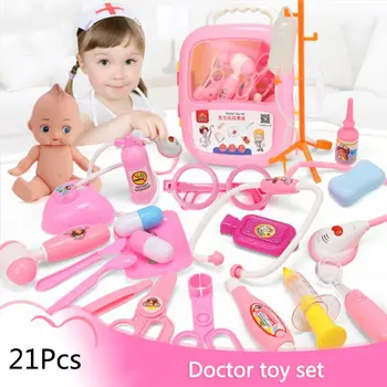 

21Pcs/set Simulated Pretend Doctor Medical Carrying Case Suitcase Toys for Kids Children Educational Toy Tools