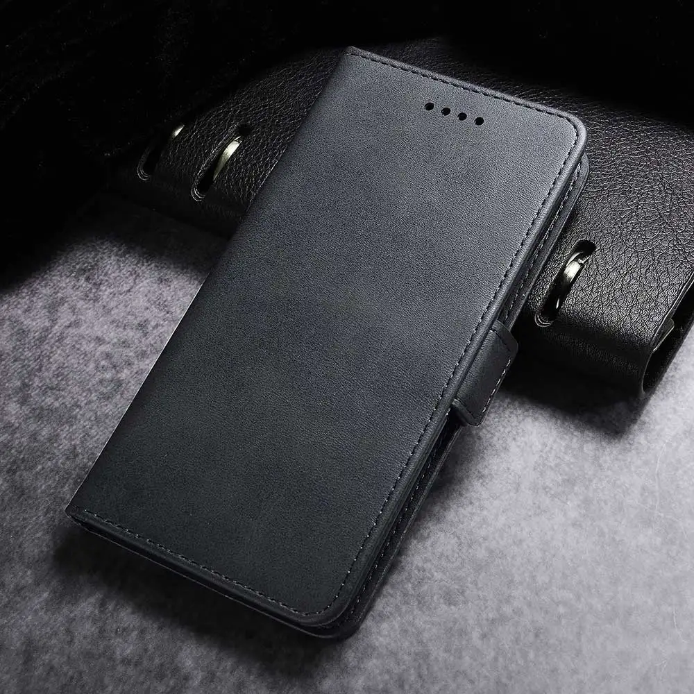 Чехол для мобильного телефона для Xiaomi Redmi Note 6 Pro, чехол для мобильного телефона в простом стиле, на кнопках, с двойным слотом для карт, кошелек для телефона dag - Цвет: black
