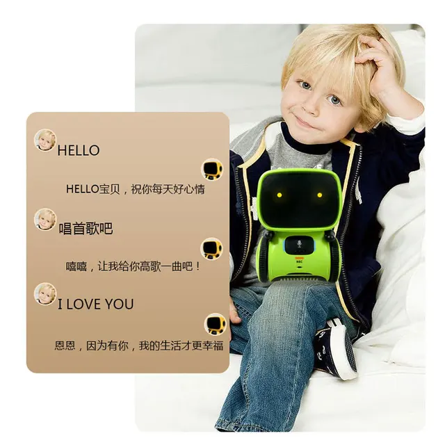 Robot interactivo de tipo, bonito juguete, Robots robóticos inteligentes para niños, mando de voz de baile, 3 idiomas, juguetes de Control táctil, regalos de cumpleaños - Imagen 2