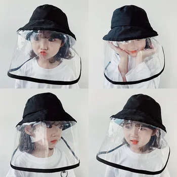 

Children's Protective Safety Mask Protective Cap Detachable Foldable Anti-Fog Saliva Particulate Splash Outdoor Fishermen Hat
