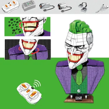

New MOC RC model Joker Bust Marvel DC Justice Super Avengers League Heroes Model Figure Power Building Block Brick Toy diy Gift