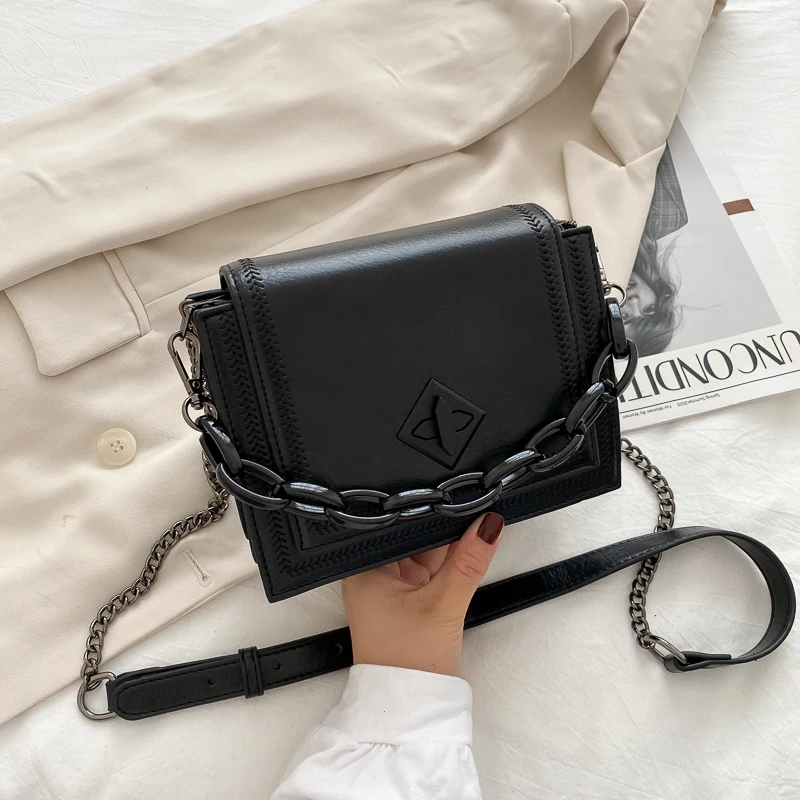 

Small Crossbody Bags For Women 2020 New Vintage Pu Leather Hand Bag High Quality Chain Shoulder Bag Ladies Luxury Handbags Black