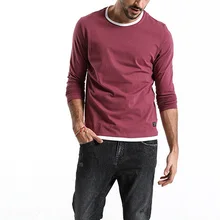 Осенний Повседневный Модный пуловер для мужчин, круглый вырез, длинный рукав, Повседневная мода, однотонная верхняя одежда, топы, Camiseta Hombre