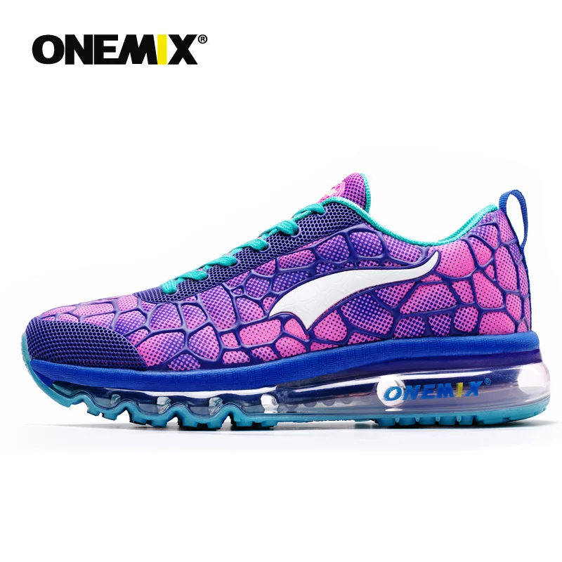 ONEMIX/мужские кроссовки; красивые тренды; спортивная обувь с дышащей сеткой для мальчиков; беговые кроссовки; уличные спортивные кроссовки для ходьбы - Цвет: W-purple