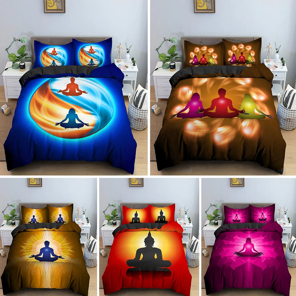 Красочные наборы пододеяльников для медитации одеяла покрывала мягкие тканевые