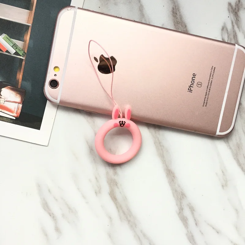 Мультипликационный нэтт schwein собрать силикон удобный шнурок schlussel кольцо lanyard anhanger кольцо seil geeignet мех alle handys - Цвет: L