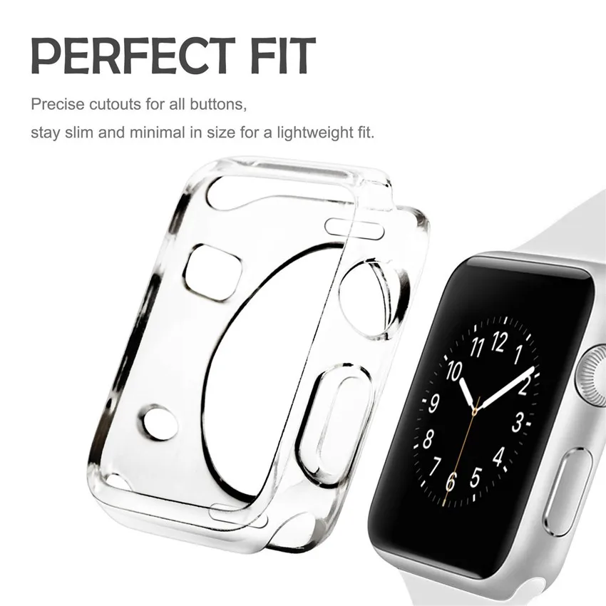 Универсальный Ультратонкий чехол для apple watch 38 мм прозрачный мягкий защитный