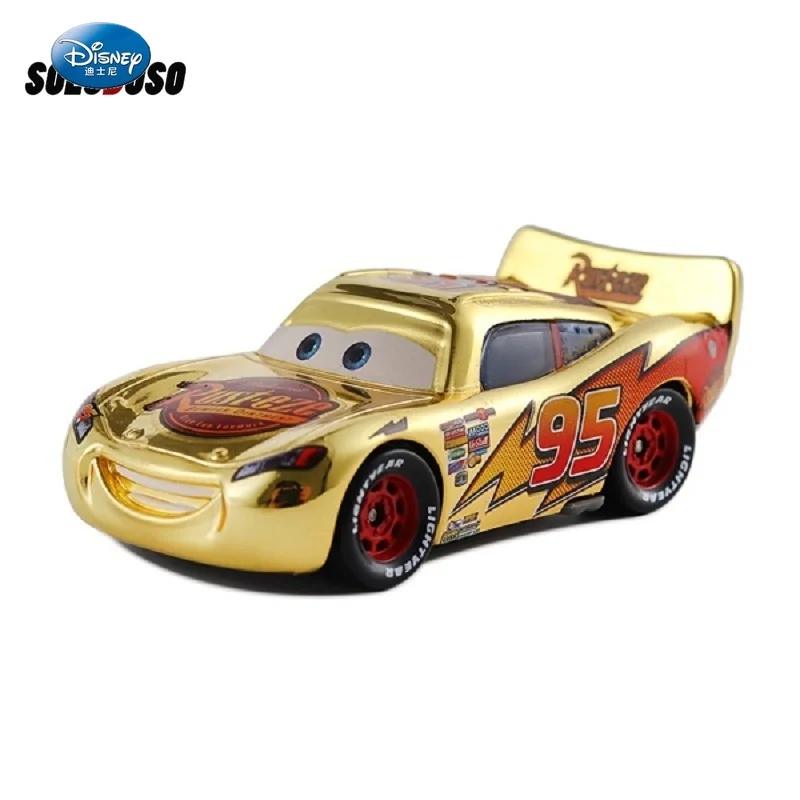 

Cars 3 Disney Pixar Cars Metallic Finish Gold Chrome McQueen Metal Diecast Toy Car Lightning McQueen Children's Gift
