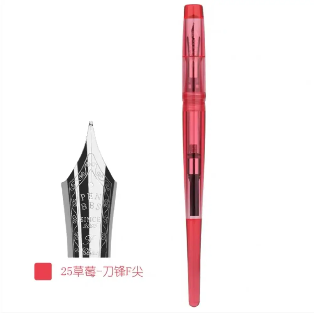 

Penbbs 267 Fountain Pen Ink Pen Translucent Red Long Tail Pen Fine Nib No Box Stationery Office school supplies Writing Gift