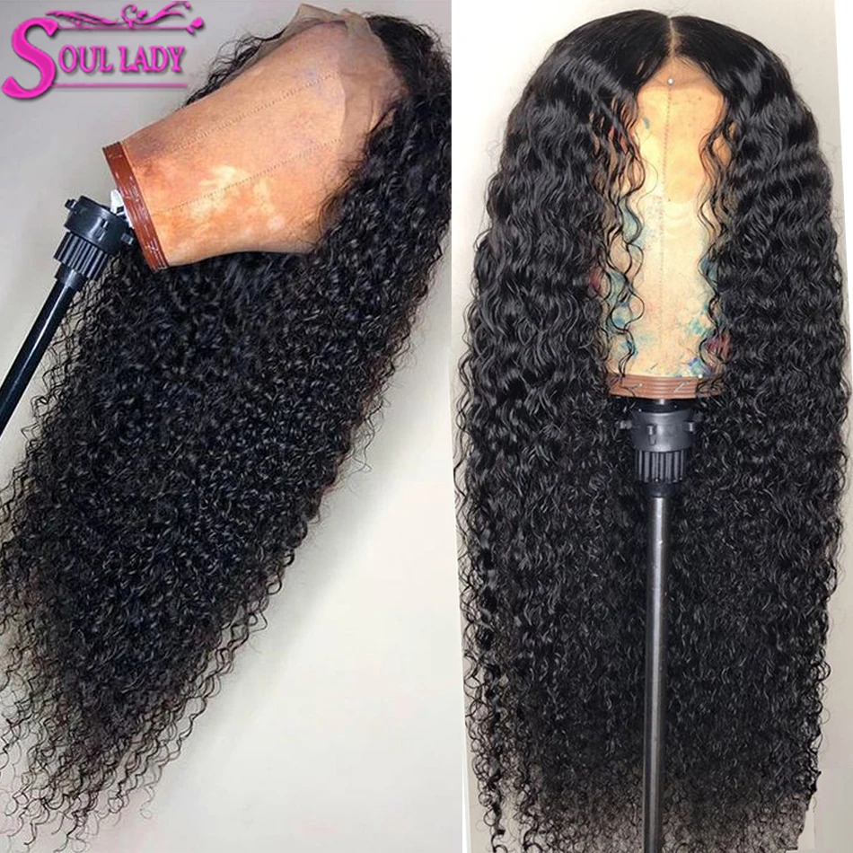 Soul Lady HD прозрачный парик с длинными кудрявыми волосами человеческих волос парики для черных женщин Малазийские Вьющиеся парики 150% Плотность парики Реми