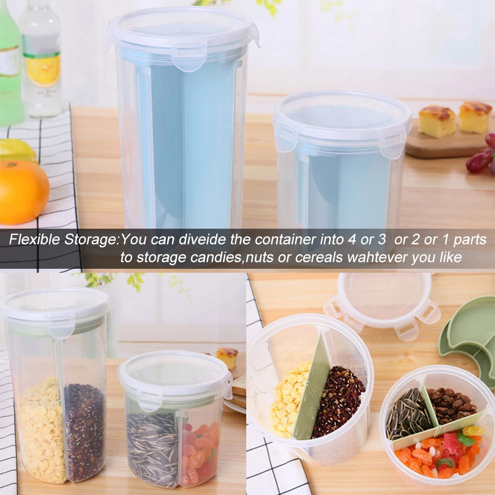 1 шт. прозрачная пластиковая коробка уплотнение портативный ящик для хранения с крышкой и измерительная чаша кухонные контейнеры для хранения пищевых зерен