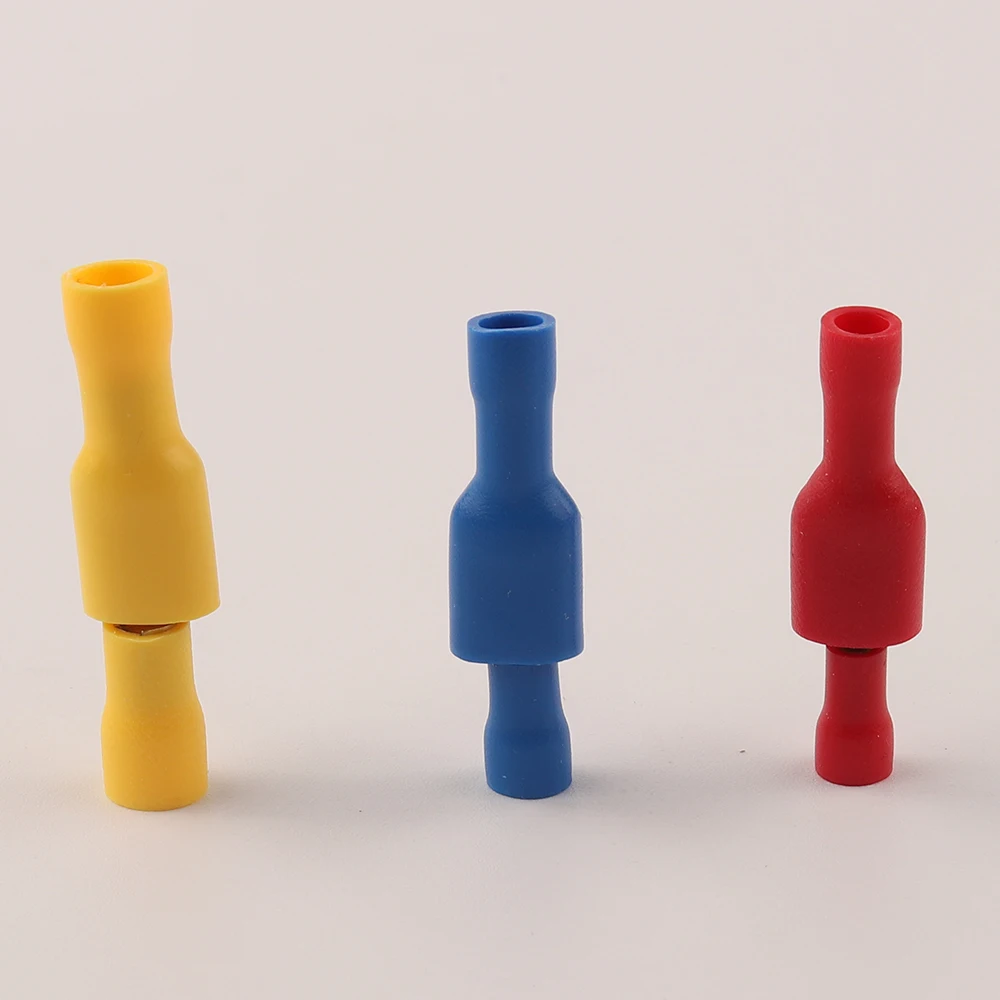 Wire Connectors 6.3mm Female Male PVC Insulated Crimp Terminal Spade Blue Yellow Red