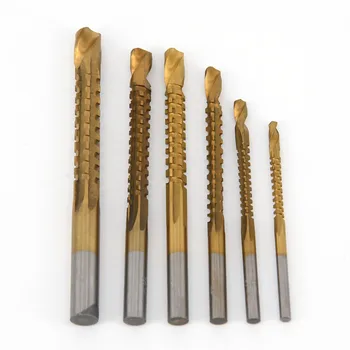 

6pcs Titanium Coated HSS Drill Bits Tools For Woodworking DIY 3/4/5/6/6.5/8mm