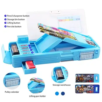 

King Kong Stationery Box Primary School Students Multi-functional Double-sided Pen Box Pen Bag Creative Children Pencil Box Boy