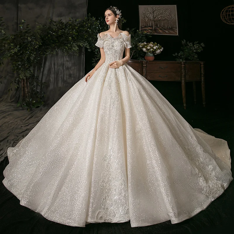 SSYFashion/Новинка; высококачественное свадебное платье; роскошное блестящее бальное платье принцессы с блестками для свадьбы; Vestido De Noiva