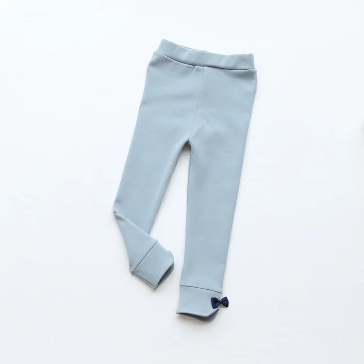 Girls Solid Color Leggings Small CHILDREN'S Baby Bow Trousers Skinny Crawler Spring New Style Childrenswear