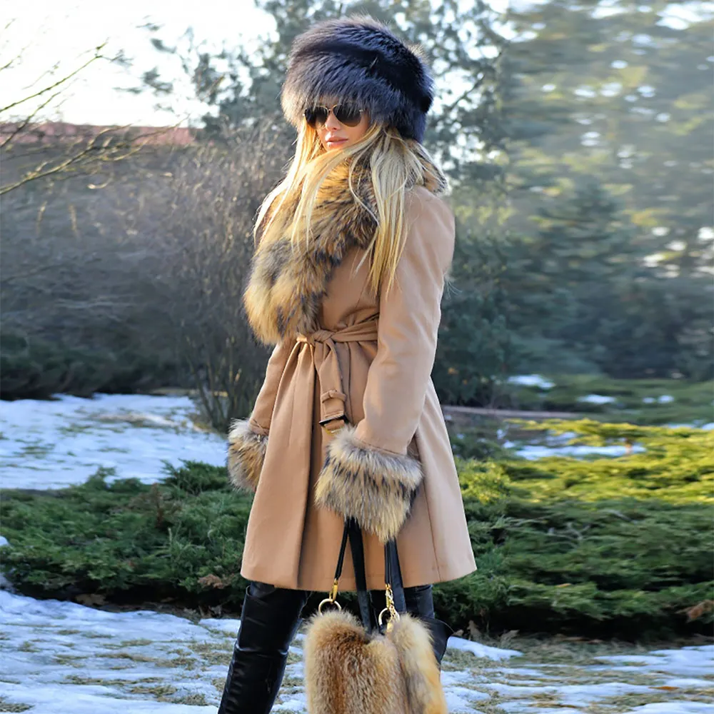 YZ. FURTURE, новинка, стильное пальто из натурального меха, женская зимняя шуба из натурального меха лисы с поясом, Женский помпон из натурального меха, куртка