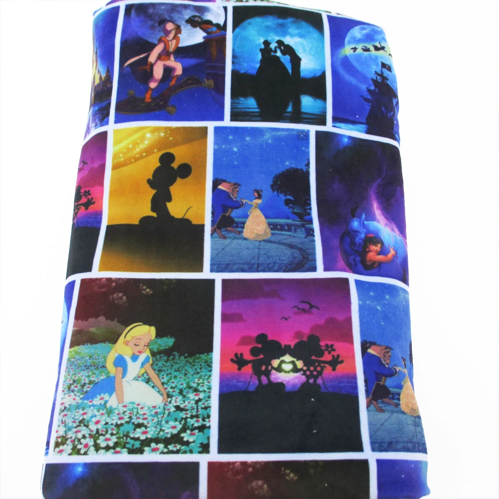 50*145 см Лоскутная Печать Хлопок Единорог конфеты бархат ткань для ткани Дети Домашний текстиль для шитья куклы тильда, c2869