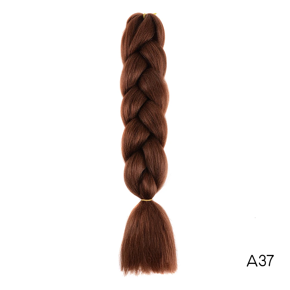 Канекалон плетение синтетические накладные волосы 100 г/упак. 24 дюйма Джамбо плетеные косы волос оплетка kanekalon - Цвет: #1