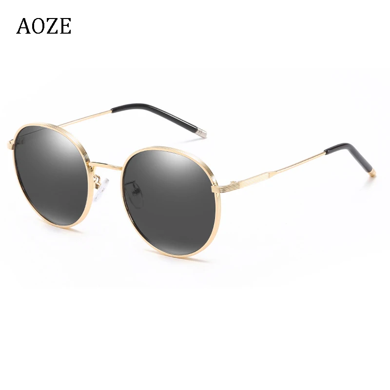 AOZE, модные, унисекс, большие, круглые солнцезащитные очки для женщин, новинка, модные, большие, металлические, для улицы, мужские солнцезащитные очки, UV400, розовые, цветные, женские очки