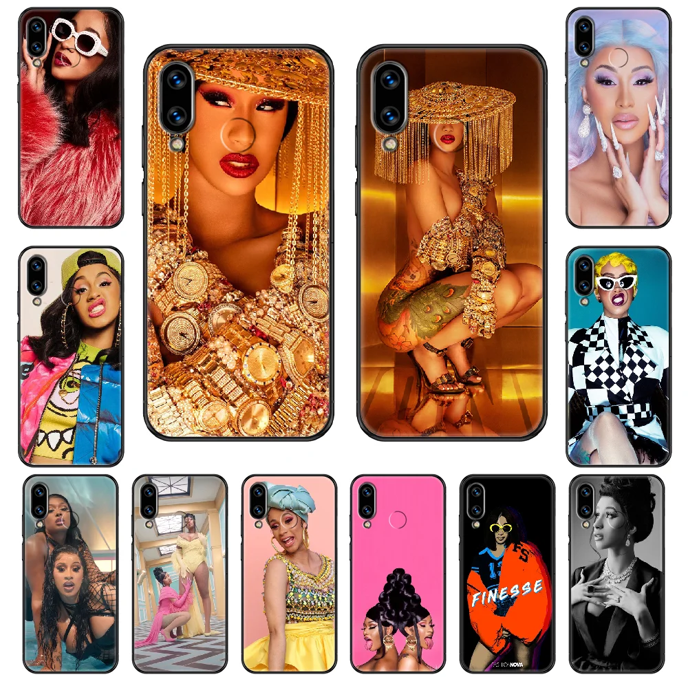 Чехол для телефона Rapper Cardi B Huawei Honor Mate 5 7 8 9 10 20 i A X Lite Pro черный трендовый чехол
