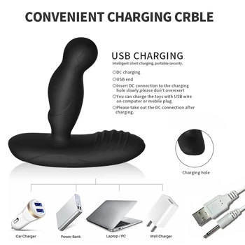Remote Control Vibrator Electric Shock Anal Plug Male Prostate Massager Wireless Rotation Butt Sex Toys For Men Women Dildo 4