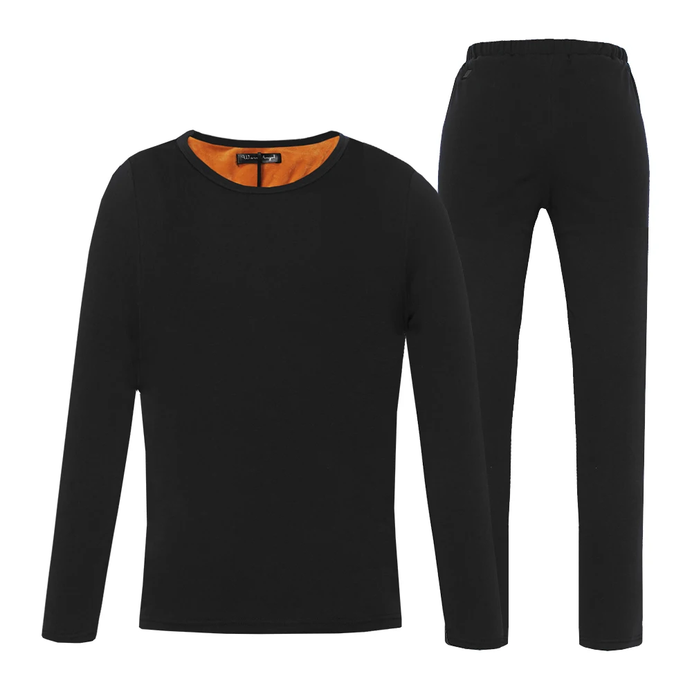 YP8870 Black Suit Тепловая флисовая рубашка с подогревом+ штаны с подогревом, Мужская футболка с подогревом, комплект теплового нижнего белья с электрическим USB подогревом, контроль температуры - Цвет: YP8870 Black Suit