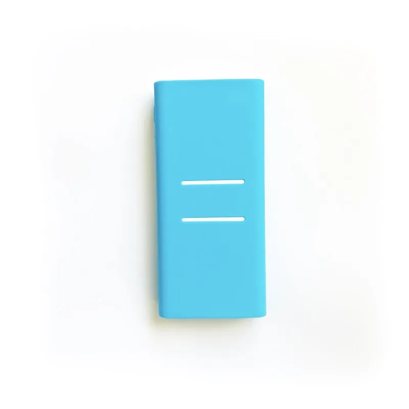 Blue Силиконовый чехол для Xiaomi power Bank 20000mah 2C оболочка Резиновая Защитная крышка для Xiaomi power Bank Аксессуары случайные цветы - Цвет: Blue