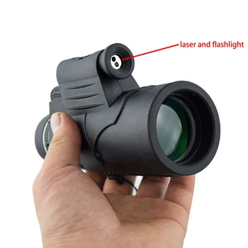 

12X50 FMC Multi-layer Coating High Magnification HD Monocular Telescope with Laser and Flashlight for Travelling Hunting Camping