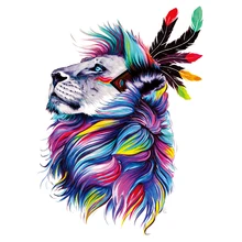 Красочные перо Лев патчи теплопередачи Parches Diy Аппликация для футболки моющиеся пользовательские патч нетоксичные наклейки