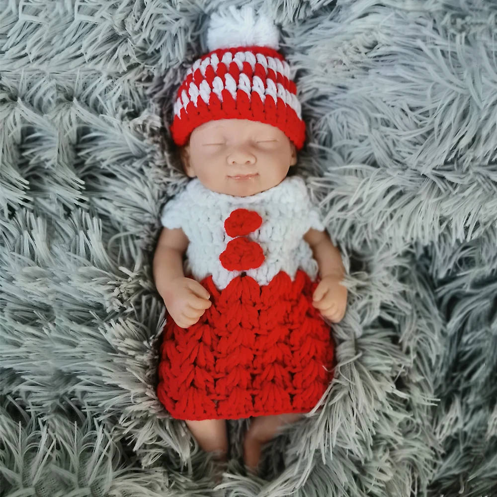 Цельная силиконовая кукла реборн 10 дюймов мини bebe Reborn girl Детские куклы Boneca Reborn настоящая мягкая сенсорная кукла подарок