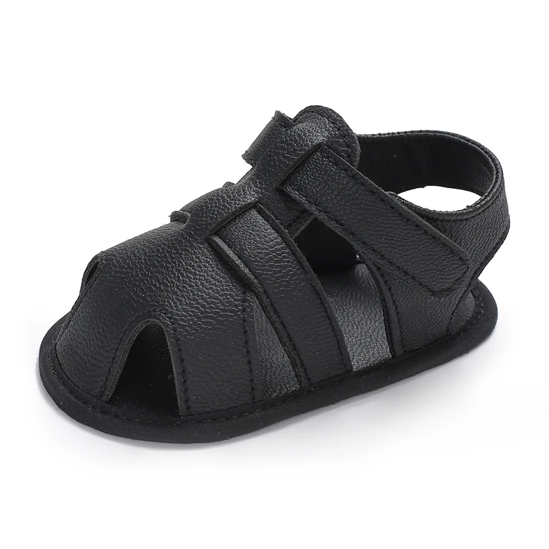 2021 NEW 0-18Months Kids Newborn Baby Boys Fashion Summer Soft Crib Shoes First Walker Anti Slip Sandals Shoes Soft Sole