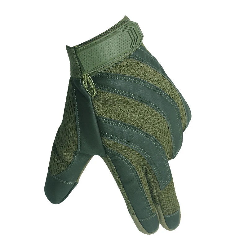 Army Green Мужские мотоциклетные перчатки для вождения, мужские зимние черные кожаные перчатки для телефона с сенсорным экраном, дышащие камуфляжные военные тактические Мотоциклетные Перчатки - Цвет: Army Green