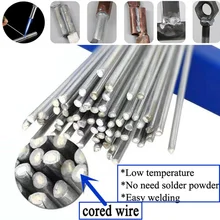 Tiges de soudage en aluminium fondu à basse température, 10 pièces, barres de soudure, fil fourré, 2mm, pour soudure en aluminium sans poudre