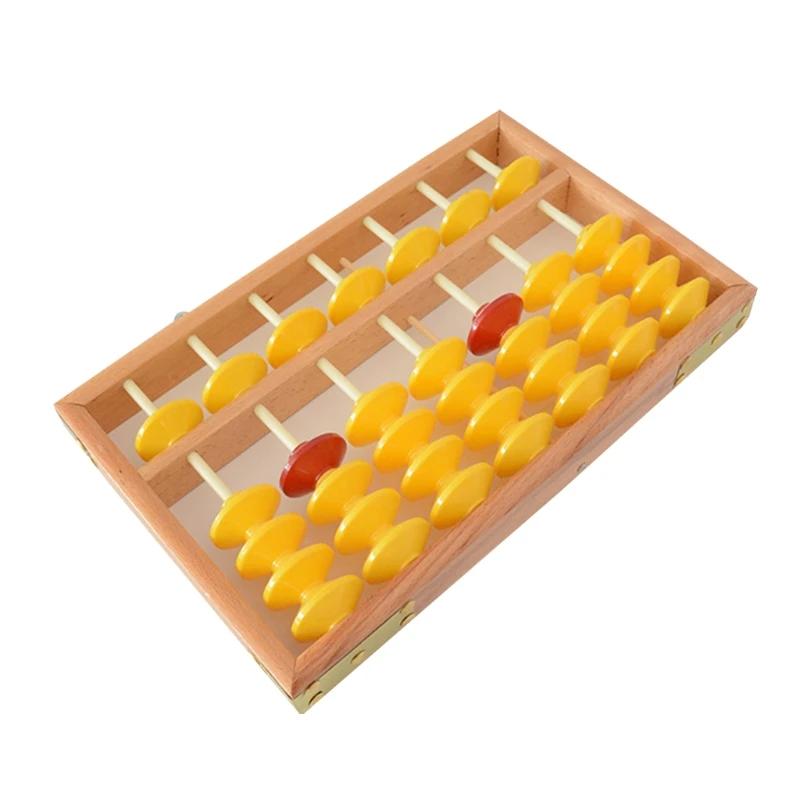 7 Column Non-Slip Hanging Wooden Abacus Chinese Soroban Educational Tool Mathmet 24BB