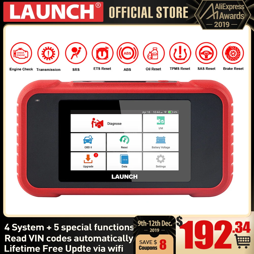 7352.83руб. |Старт X431 CRP129E CRP123E CRP129 CRP123 Creader VIII OBD2 инструменту диагностики для ENG/AT/ABS/SRS Multi  язык бесплатного обновления on AliExpress 