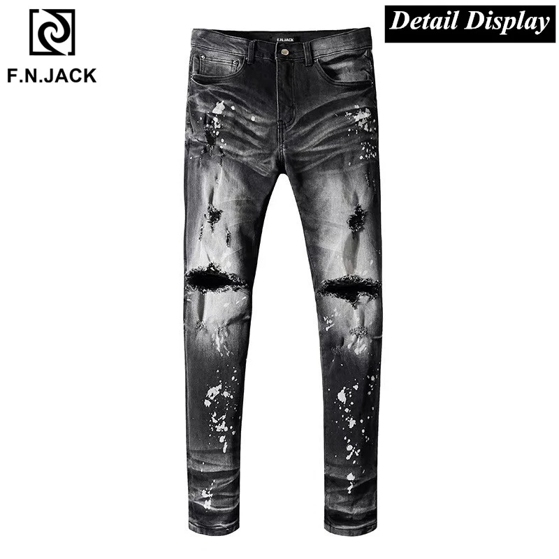 Hip hop slim fit jeans Clearance