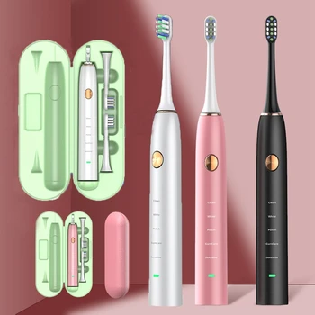 

Electric Toothbrush USB Inductive Charging Toothbrush Adults Electric Toothbrush 2 Brush Heads & Travel Case