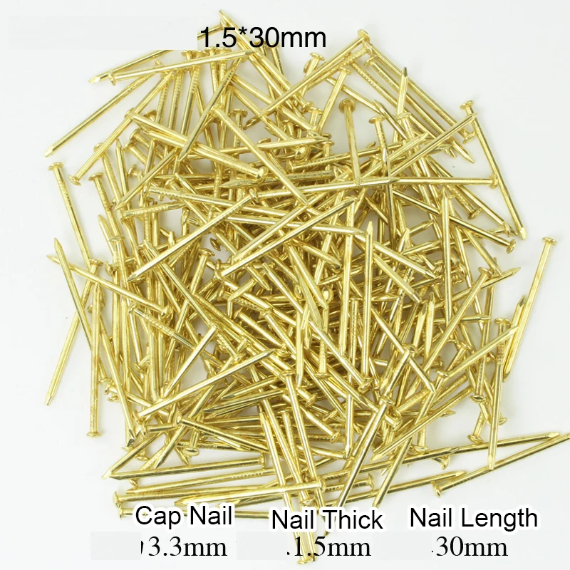 100g 구리 도금 철 미니 손톱 재료 철 선물 상자 손톱 목공 손톱 철 손톱 Diy 피팅 특수 둥근 머리 손톱