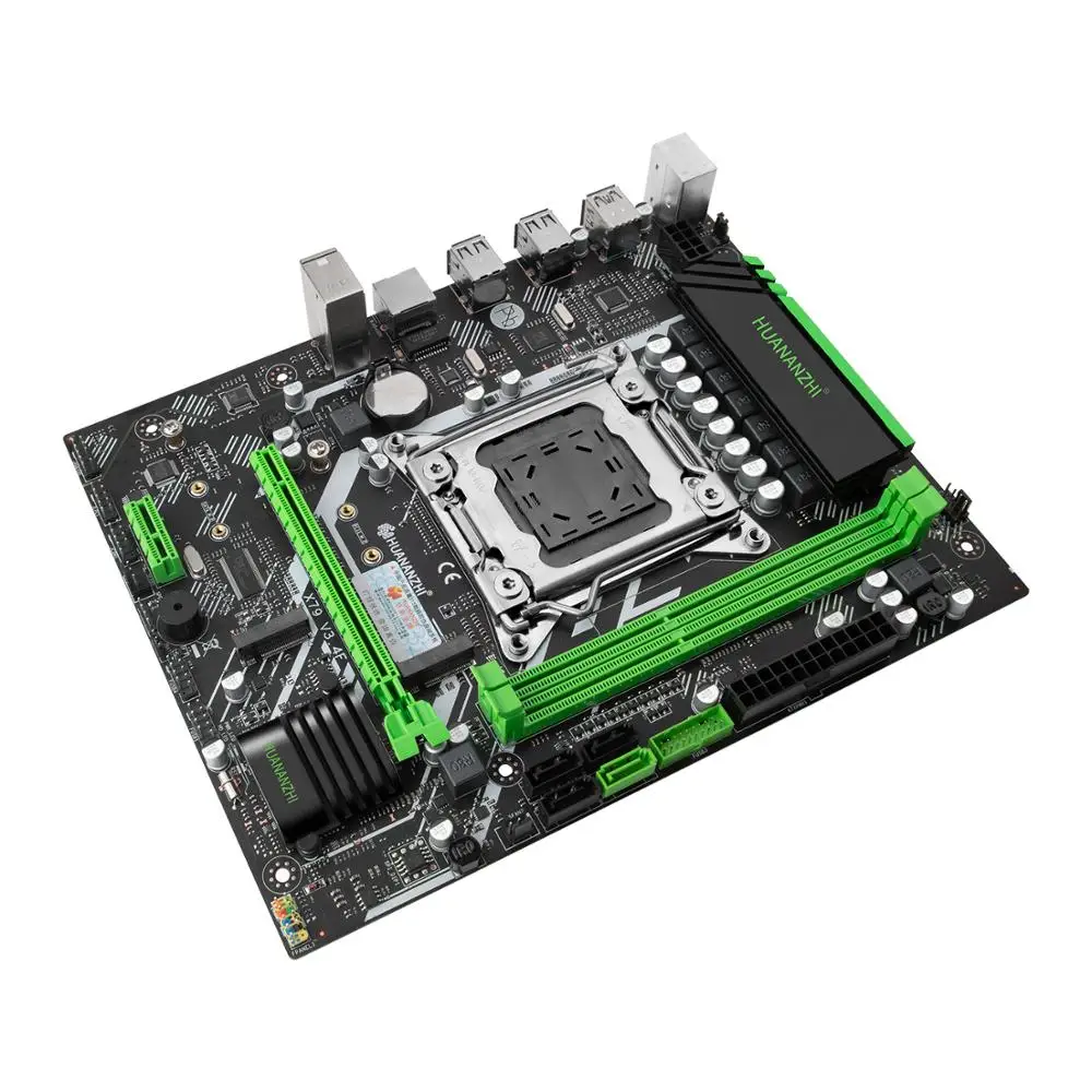 Материнская плата HUANANZHI X79 6M LGA 2011 dual M.2 USB3.0 SATA3.0 с поддержкой REG ECC DDR3 и процессором