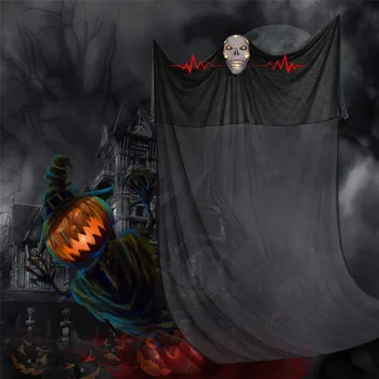 

Halloween Hanging Decoration Flying Ghost with Skeleton Voice Control Prop for Indoor Outdoor Party Bar Scary Props Decorations