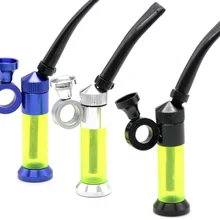 Дешевые акриловые маленькие водопроводные трубы Курительная сигарета наргиле фильтр Кальян переносная пластиковая бутылка травы водопроводные трубы для курения
